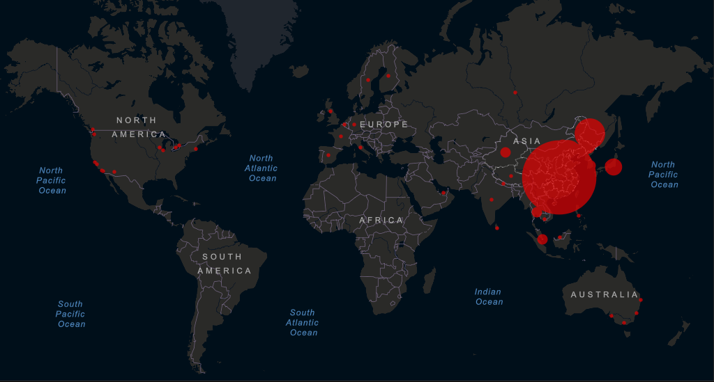 mapa del coronavirus en tiempo real